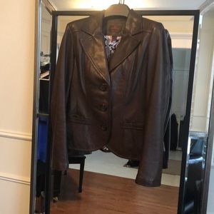 Danier Italian Leather Brown Blazer size S